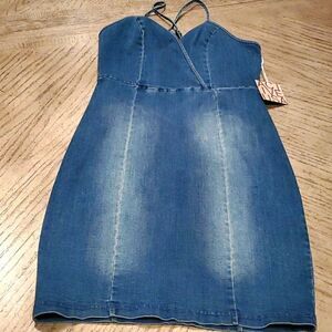 Denim dress with x back size Medium NWT